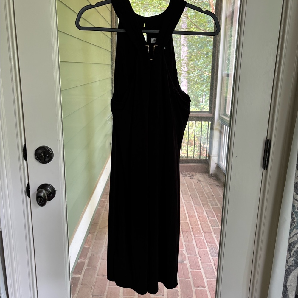Tommy Bahama Black Halter Midi Cocktail Dress